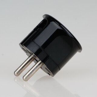 Schutzkontakt-Stecker Winkelstecker schwarz &ndash; 250V/16A &ndash; mit Schraubkontakten und Zugentlastung, Kaiser