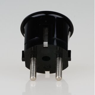 Schutzkontakt-Stecker Winkelstecker schwarz &ndash; 250V/16A &ndash; mit Schraubkontakten und Zugentlastung, Kaiser