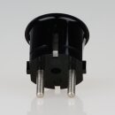 Schutzkontakt-Stecker Winkelstecker schwarz – 250V/16A – mit Schraubkontakten und Zugentlastung, Kaiser
