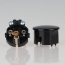 Schutzkontakt-Stecker Winkelstecker schwarz – 250V/16A – mit Schraubkontakten und Zugentlastung, Kaiser