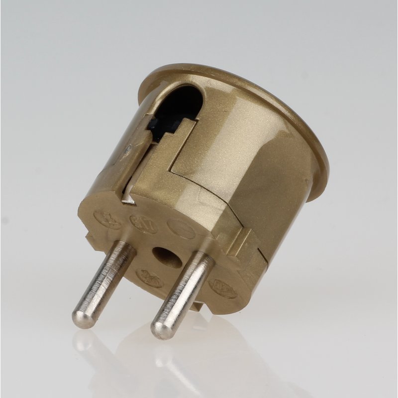 Schutzkontakt-Stecker Winkelstecker gold 250V/16A, 3,50 €