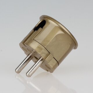 Schutzkontakt-Stecker Winkelstecker gold &ndash; 250V/16A &ndash; mit Schraubkontakten und Zugentlastung, Kaiser