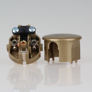 Schutzkontakt-Stecker Winkelstecker gold &ndash; 250V/16A &ndash; mit Schraubkontakten und Zugentlastung, Kaiser