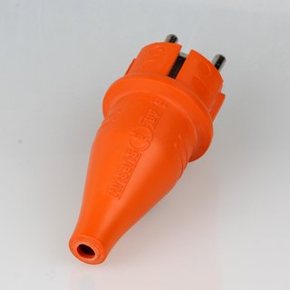 PVC Schutzkontakt-Stecker Gummistecker orange 250V/16A spritzwassergeschtzt IP44