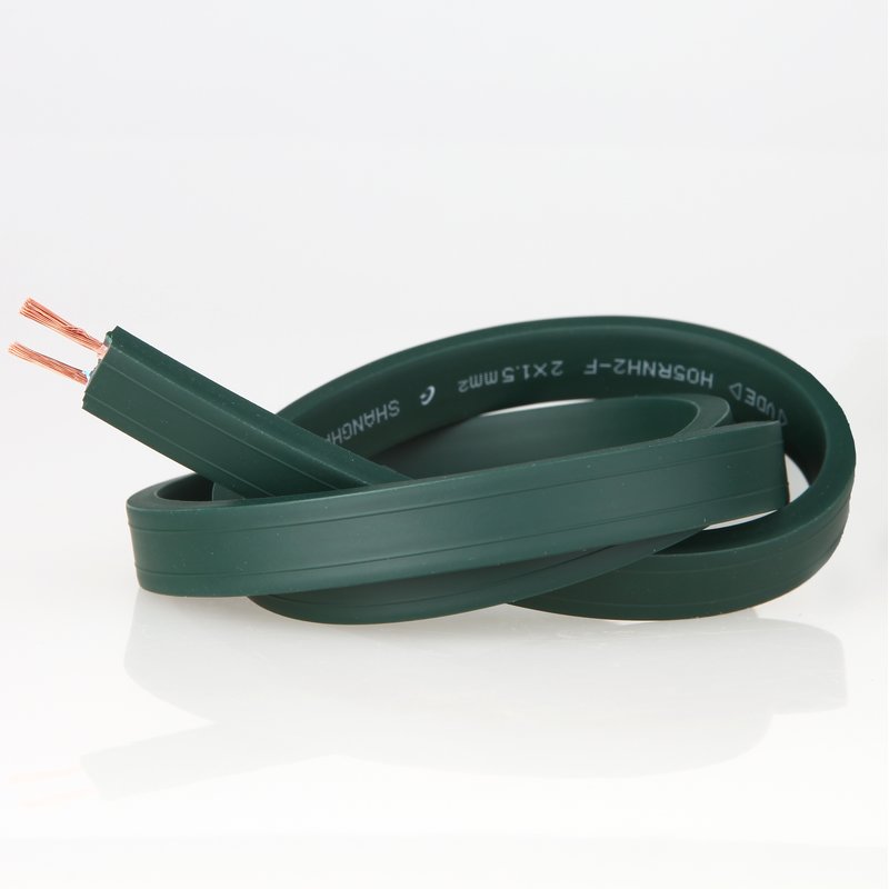 Illu-Flachkabel Illumations-kabel grün 2-adrig, 2x1,5 mm² H05RNH2