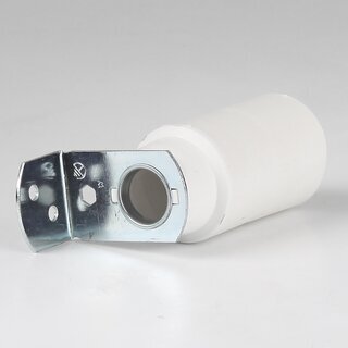 E14 Thermoplast-Lampenfassung wei ohne Auengewinde mit Metall-Winkel