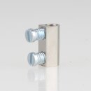 Stahlseil-Halter / Drahtseilhalter – Lüsterklemmeneinsatz 5×10 mm, vernickelt, mit Schrauben