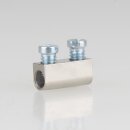 Stahlseil-Halter / Drahtseilhalter – Lüsterklemmeneinsatz 5×10 mm, vernickelt, mit Schrauben