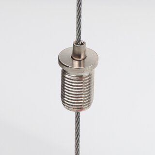 M10x1x15 mm Auengewinde Messing Seilstopper mit Bund, vernickelt, 12x17 mm