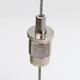 M13x1x12 mm Auengewinde Messing Seilstopper mit Bund, vernickelt, 15x20 mm