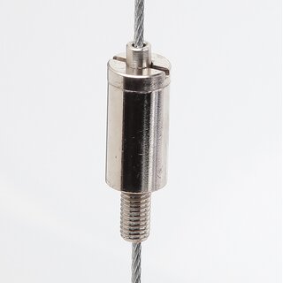 M5x10 mm Auengewinde Messing Seilstopper mit Befestigungsschlitz, vernickelt, 10x30 mm