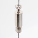 M8x8 mm Außengewinde Messing Seilstopper mit Zugbetätigung, vernickelt, 10x33 mm