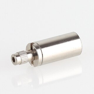 M8x1 mm Innengewinde Messing Seilstopper 2-teilig mit Befestigungsschlitz und Sicherungskappe, vernickelt,  10 mm