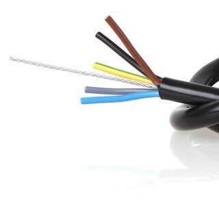 PVC-Schlauchleitung Lampenkabel 5-adrig 5x0,75 mm schwarz mit integriertem Stahlseil - Meterware