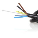PVC-Schlauchleitung Lampenkabel 5-adrig 5x0,75 mm² schwarz mit integriertem Stahlseil - Meterware
