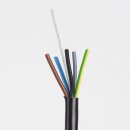 PVC-Schlauchleitung Lampenkabel 5-adrig 5x0,75 mm² schwarz mit integriertem Stahlseil - Meterware