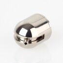 M6 Befestigungsgewinde Messing Seilstopper für 180° Schrägaufhängung, vernickelt, Ø 24 mm