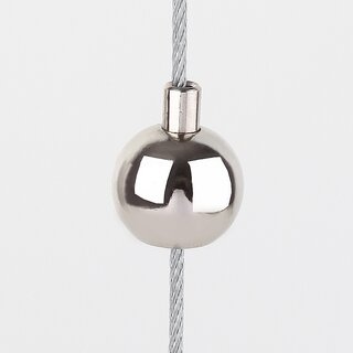 Messing Seilstopper mit 8 mm Auflageflche, Kugel  14 mm, vernickelt