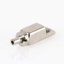 Messing Seilstopper 4-Kant 9x9x25 mm mit seitlicher Befestigungsbohrung 3 mm, vernickelt