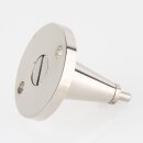 Messing Seilstopper mit seitlichem Ausgang, konisch, Deckenbefestigung, vernickelt, Ø 20 mm