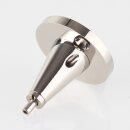 Messing Seilstopper mit seitlichem Ausgang, konisch, Deckenbefestigung, vernickelt, Ø 20 mm