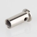 M10x1 Innengewinde Messing Deckenhalter zylindrisch mit seitlichem Ausgang 4 mm, vernickelt, 16x29 mm