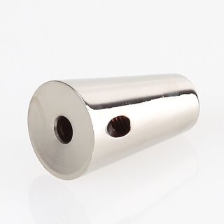 Messing Deckenhalter konisch mit seitlichem Ausgang 4 mm, vernickelt,  20 mm