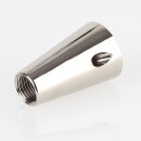 Messing Deckenhalter konisch mit seitlichem Ausgang 4 mm, vernickelt, Ø 20 mm