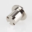 M6 Befestigungsgewinde Messing Deckenhalter für 4-fach Abhängung, vernickelt, Ø 20 mm