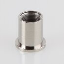 M13x1 Innengewinde Messing Deckenhalter zylindrisch mit 6,2 mm Befestigungsbohrung, vernickelt, Ø 16 mm