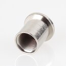 M13x1 Innengewinde Messing Deckenhalter zylindrisch mit 6,2 mm Befestigungsbohrung, vernickelt, Ø 16 mm