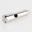 Messing Seilstopper mit seitlichem Ausgang und 3-fach Seilaufhängung, vernickelt, Ø 13 mm