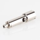 Messing Seilstopper mit seitlichem Ausgang und 3-fach Seilaufhängung, vernickelt, Ø 13 mm