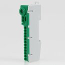 Erdleiter-Klemme Verteilerklemme Grün PE-S 12-polig – für Hutschienenmontage