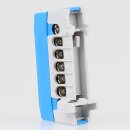 Neutralleiter-Klemme Verteilerklemme Blau 7-polig – für Hutschienenmontage