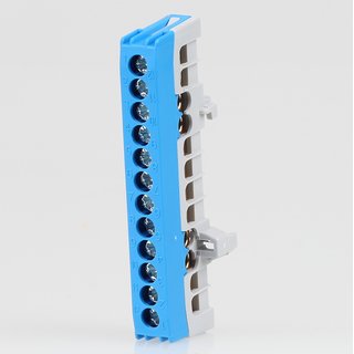 Neutralleiter-Klemme Verteilerklemme blau 12-polig fr Hutschiene