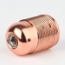 E27 Metall-Lampenfassung verkupfert mit Außengewinde und Erdungspol M10x1 IG