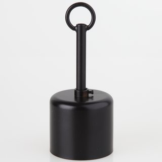 Lampen Baldachin 62x63mm Metall schwarz lackiert Zylinderform mit Leuchtenaufhaengung