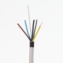 Textilkabel silber 5-adrig 5x0,75 mm² mit Stahlseil als Zugentlastung
