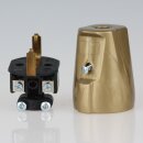 Schutzkontakt-Kupplung gold – 250V/16A – mit Schraubkontakten und Zugentlastung