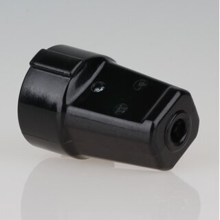 Schutzkontakt-Kupplung schwarz &ndash; 250V/16A Bakelit-Optik &ndash; mit Schraubkontakten und Zugentlastung, Kaiser