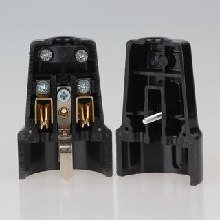Schutzkontakt-Kupplung schwarz &ndash; 250V/16A Bakelit-Optik &ndash; mit Schraubkontakten und Zugentlastung, Kaiser