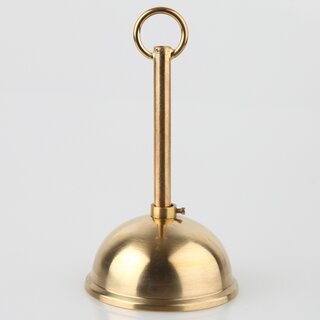 Lampen Baldachin Metall Messing roh  80 mm Kugelform mit Pendelrohr und Leuchtenaufhnger