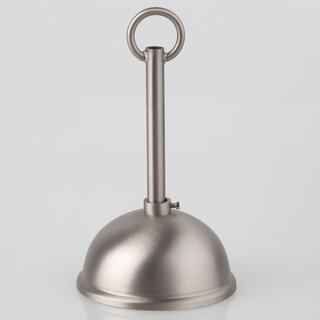 Lampen Baldachin Metall edelstahloptik  80 mm Kugelform mit Pendelrohr und Leuchtenaufhnger