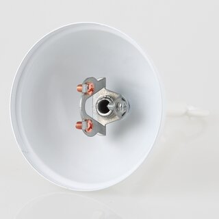 Lampen Baldachin Metall wei lackiert 80x39 mm Kugelform mit Pendelrohr und Leuchtenaufhnger