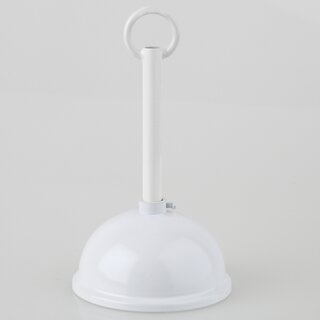 Lampen Baldachin Metall wei lackiert  80 mm Kugelform mit Pendelrohr und Leuchtenaufhnger