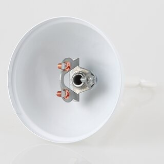 Lampen Baldachin Metall wei lackiert  80 mm Kugelform mit Pendelrohr und Leuchtenaufhnger
