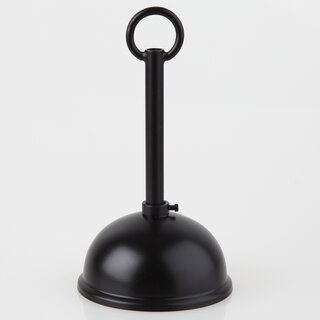Lampen Baldachin Metall schwarz lackiert  80 mm Kugelform mit Pendelrohr und Leuchtenaufhnger
