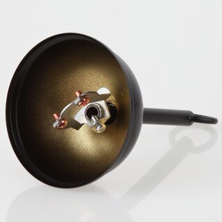 Lampen Baldachin Metall schwarz lackiert  80 mm Kugelform mit Pendelrohr und Leuchtenaufhnger