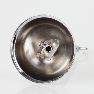 Lampen Baldachin Metall verchromt 80x39 mm Kugelform mit Pendelrohr und Leuchtenaufhnger